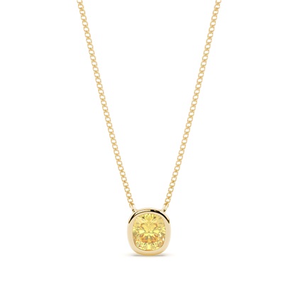 Cushion Yellow Diamond Pendants
