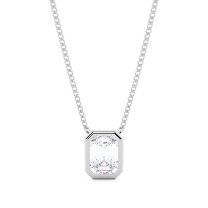 Bezel Setting Moissanite Solitaire Pendant