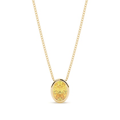 Oval Yellow Diamond Pendants