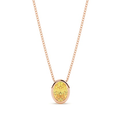 Bezel Setting Yellow Diamond Solitaire Pendant