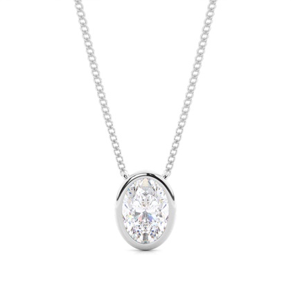 Bezel Setting Moissanite Solitaire Pendant