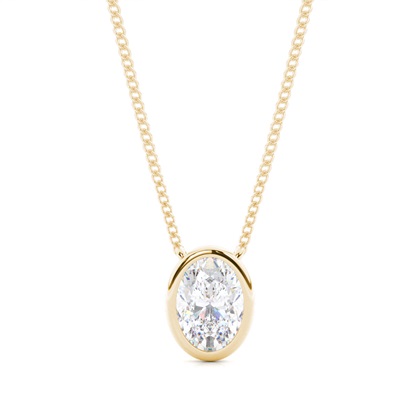 Bezel Setting Moissanite Solitaire Pendant
