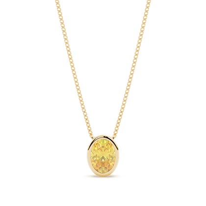 Bezel Setting Yellow Diamond Solitaire Pendant