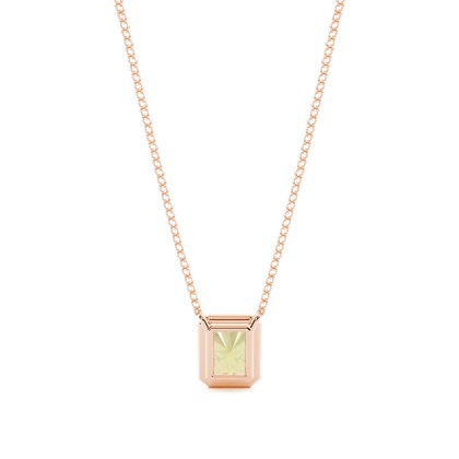 Solitär Anhänger mit gelbem Diamant in Zargenfassung