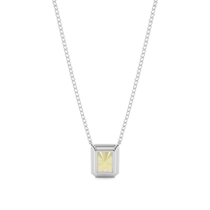 Solitär Anhänger mit gelbem Diamant in Zargenfassung