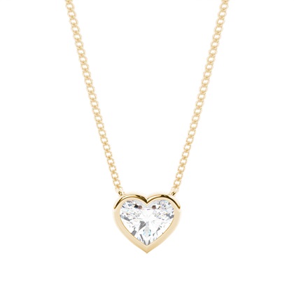 Heart Yellow Gold Diamond Necklaces and Diamond Pendants