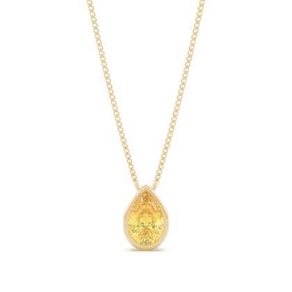 Pear Yellow Diamond Pendants