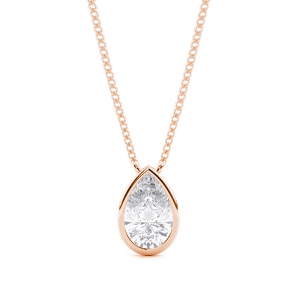 Bezel Setting Moissanite Solitaire Pendant