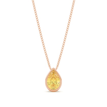 Bezel Setting Yellow Diamond Solitaire Pendant
