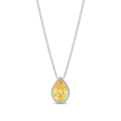 Bezel Setting Yellow Diamond Solitaire Pendant