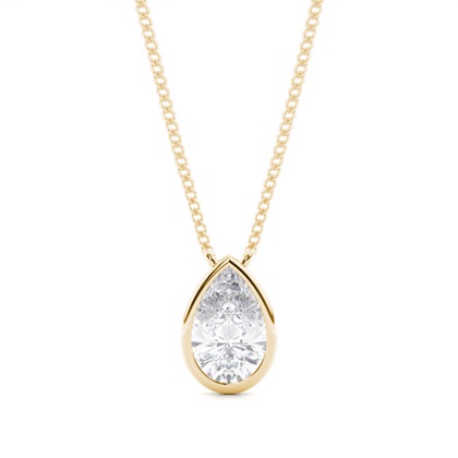 Bezel Setting Moissanite Solitaire Pendant