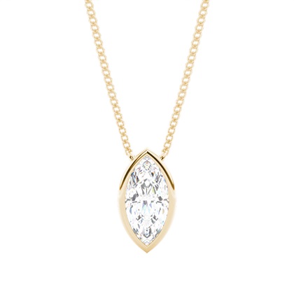 Marquise Yellow Gold Diamond Necklaces and Diamond Pendants