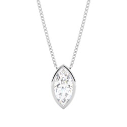 0.50ct Marquise Diamond Bezel-Set Solitaire Pendant