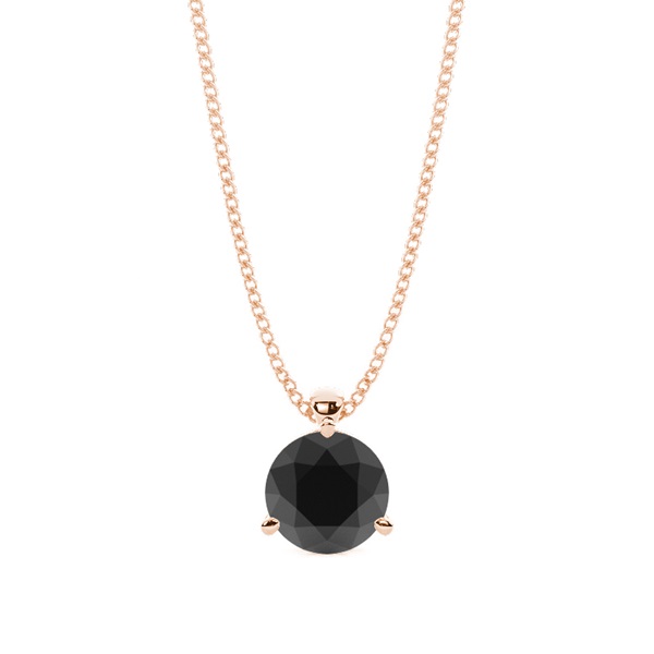 Round Black Diamond Solitaire Pendant