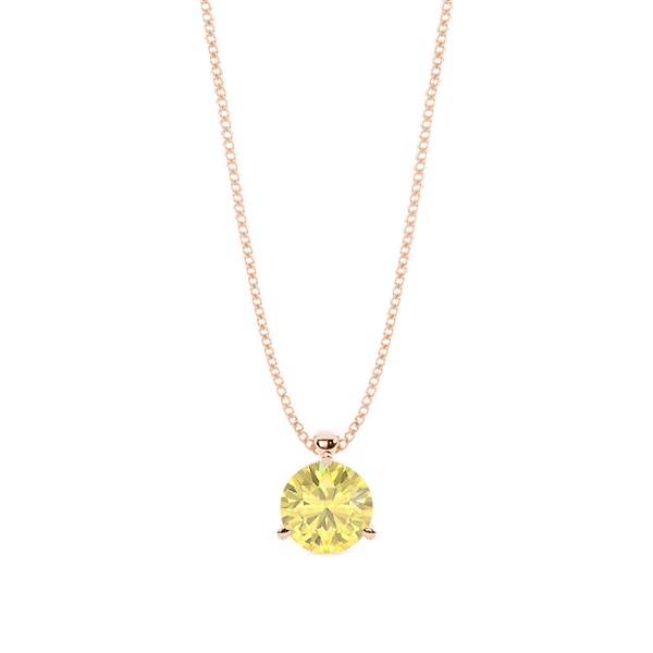 Yellow Diamond Solitaire Pendant