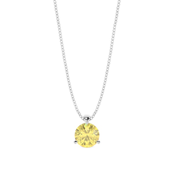 Yellow Diamond Solitaire Pendant