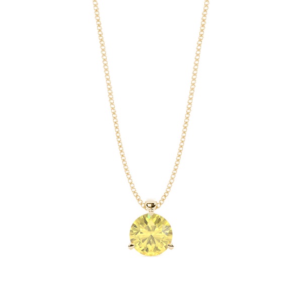 Yellow Diamond Solitaire Pendant