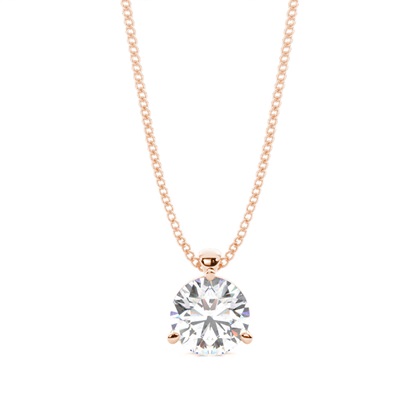 Rose Gold Solitaire Diamond Pendants