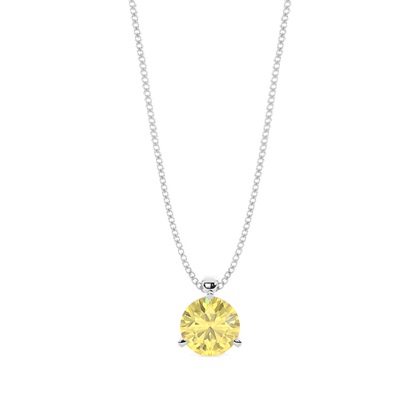 Yellow Diamond Solitaire Pendant