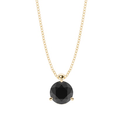 Round Black Diamond Solitaire Pendant