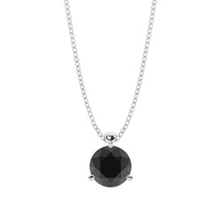 Round Black Diamond Solitaire Pendant