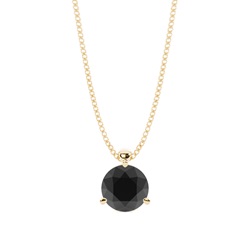 Round Black Diamond Solitaire Pendant