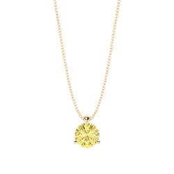 Yellow Diamond Solitaire Pendant