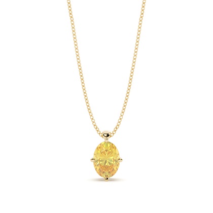 Oval Yellow Diamond Pendants