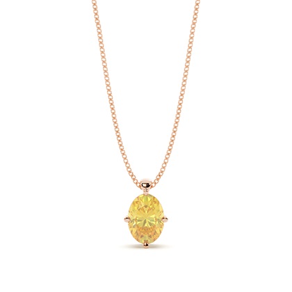 Yellow Diamond Solitaire Pendant