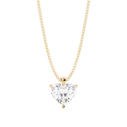 Heart Yellow Gold Diamond Necklaces and Diamond Pendants