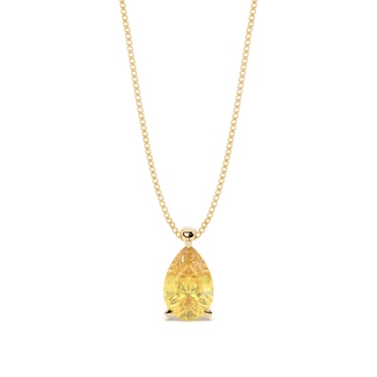 Pear Yellow Diamond Pendants