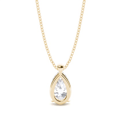Yellow Gold Moissanite Pendants