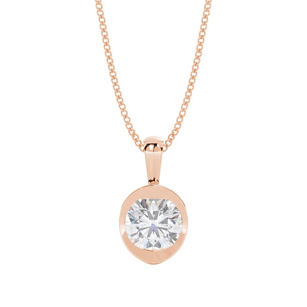 Bezel Setting Moissanite Solitaire Pendant