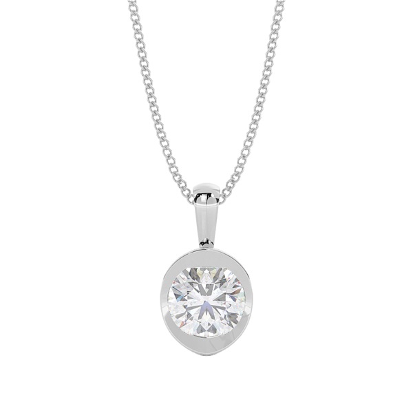 Bezel Setting Moissanite Solitaire Pendant