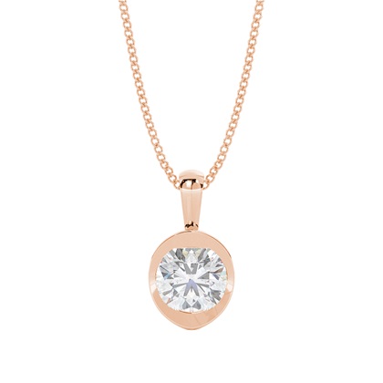 Bezel Setting Moissanite Solitaire Pendant