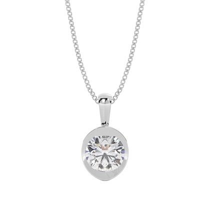 Bezel Setting Diamond Solitaire Pendant