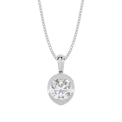 Bezel Setting Moissanite Solitaire Pendant