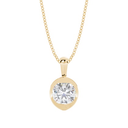 Bezel Setting Moissanite Solitaire Pendant