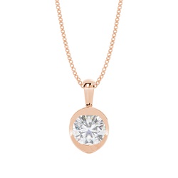 Bezel Setting Moissanite Solitaire Pendant