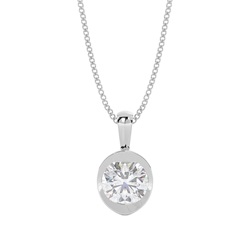Bezel Setting Moissanite Solitaire Pendant