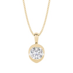 Bezel Setting Moissanite Solitaire Pendant