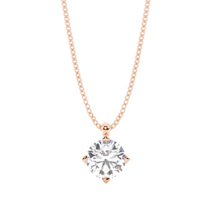 Rose Gold Solitaire Diamond Pendants