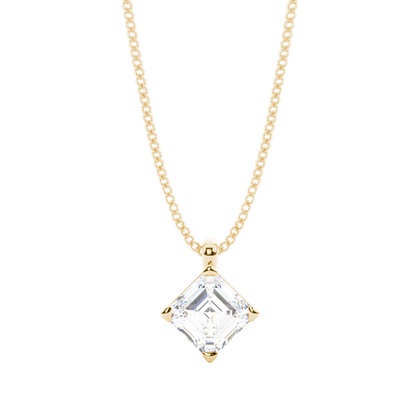 Asscher Yellow Gold Diamond Necklaces and Diamond Pendants