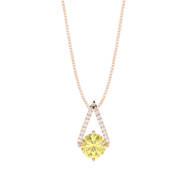Yellow Diamond Solitaire Pendant