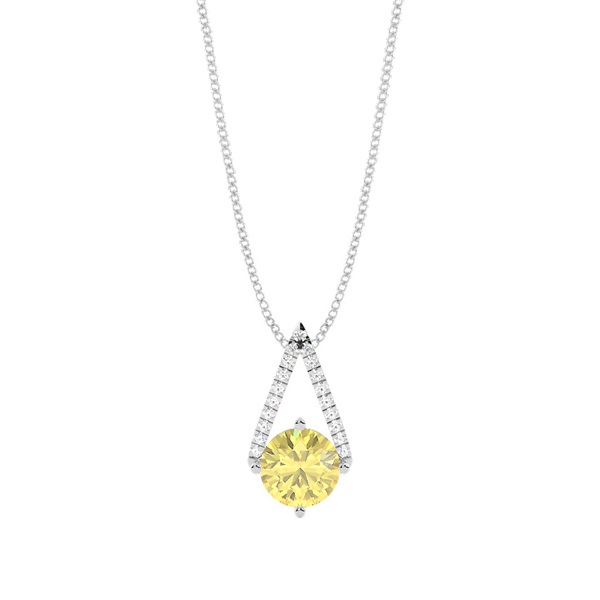 Yellow Diamond Solitaire Pendant