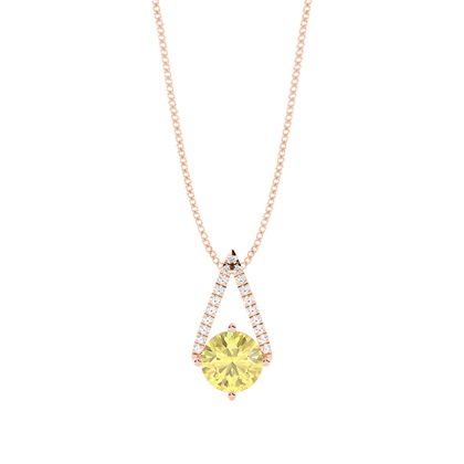 Yellow Diamond Solitaire Pendant