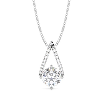 Prong Setting Moissanite Solitaire Pendant