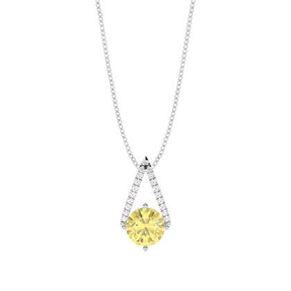 Yellow Diamond Solitaire Pendant