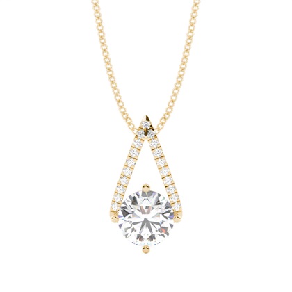 Yellow Gold Diamond Pendants & Necklaces