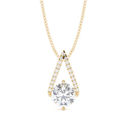 Prong Setting Moissanite Solitaire Pendant